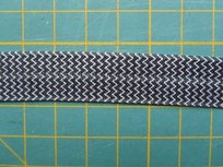 omvouwelastiek donkergrijs/wit fijn chevronmotief