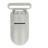 bretelclip, kunststof speenkoordclip grijs (nog 1-tje)