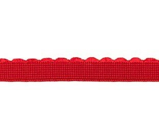 elastiek met schulprandje 12 mm breed, rood