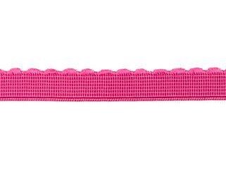 elastiek met schulprandje 12 mm breed, fuchsia