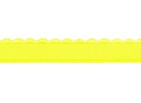 elastiek met schulprandje 12 mm breed, neon geel