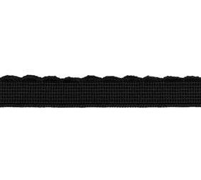 elastiek met schulprandje 12 mm breed, zwart
