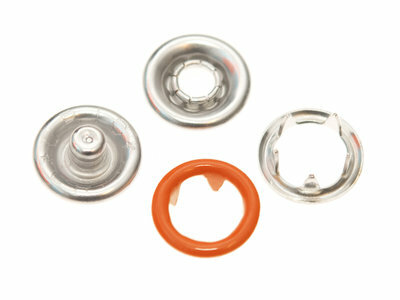 10 metalen open-ring-drukkers 9 mm oranje