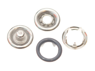10 metalen open-ring-drukkers 9 mm grijs