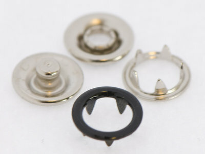 10 metalen open-ring-drukkers 9 mm zwart