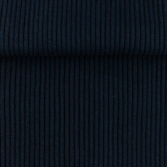  boordstof donkerblauw rib