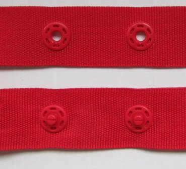 drukkertjesband rood: afstand 2,5 cm: HALVE meter
