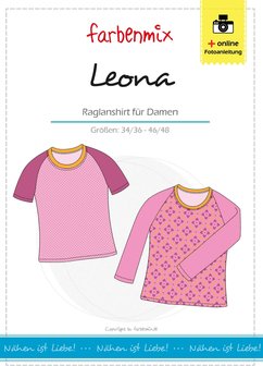 Leona, raglanshirt voor dames in de maten 34/36 tot/met 46/48