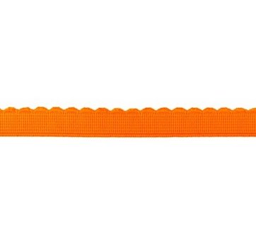 elastiek met schulprandje 12 mm breed, neon oranje