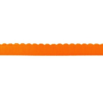 elastiek met schulprandje 12 mm breed, neon oranje