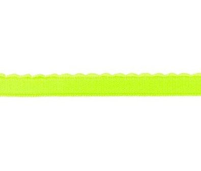 elastiek met schulprandje 12 mm breed, neon lichtgroen