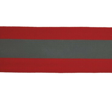 50mm beetje donkerrood ribsband met reflectiestreep 