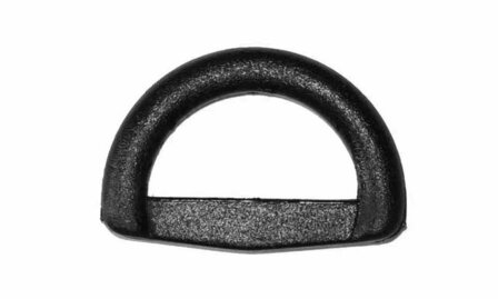 D-ring rond zwart kunststof 25mm