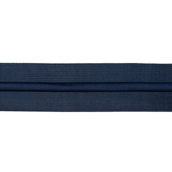taille-elastiek 5 cm breed met koord in het midden: donkerblauw /HALVE METER