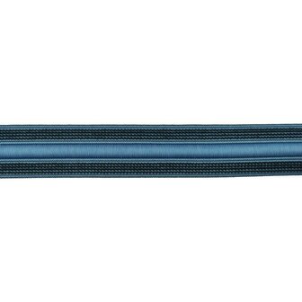 taille-elastiek 3 cm breed met koord in het midden: jeansblauw/HALVE METER