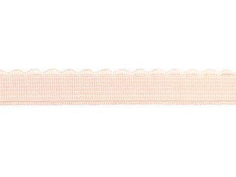 elastiek met schulprandje 12 mm breed, zacht zalmroze