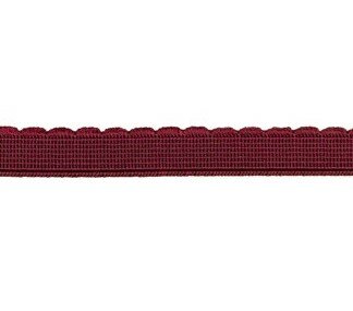 elastiek met schulprandje 12 mm breed, bordeaux-rood