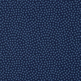 Dotty: 100 % katoenen poplin donkerblauw met blauwe kleine stipjes