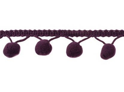 pomponband met bolletjes van 1 cm : paars
