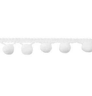 pomponband met bolletjes van 1 cm : wit