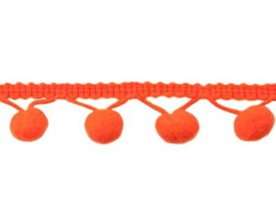 pomponband met bolletjes van 1 cm : knaloranje