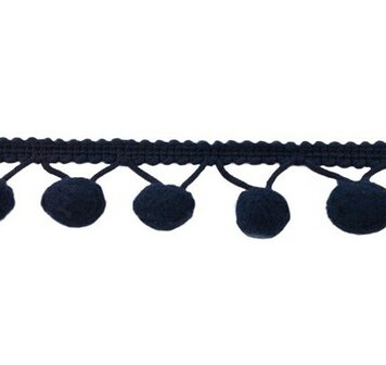 pomponband met bolletjes van 1 cm : donkerblauw