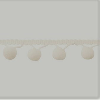 pomponband met bolletjes van 1 cm : offwhite