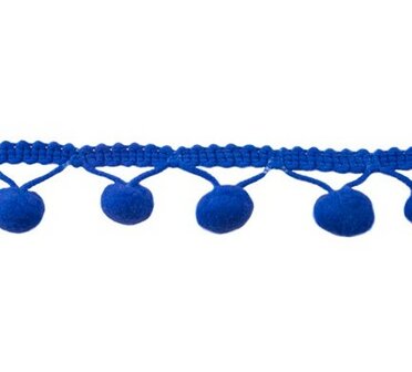 pomponband met bolletjes van 1 cm :blauw