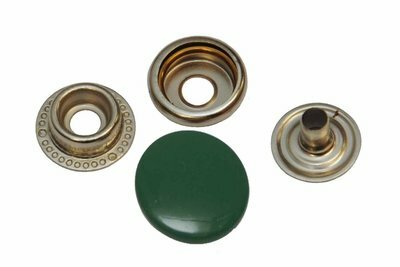 10 metalen drukkers groen 15 mm