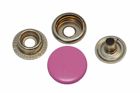 10 metalen drukkers roze 15 mm