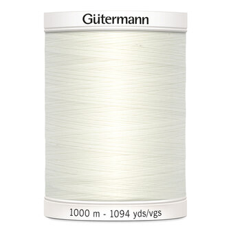 G&uuml;termann allesnaaigaren 1000 meter kleur wit kleurnr 800