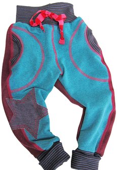 Indigo, sweatbroek in de maten  74/80, 86/92, 98/104, 110/116, 122/128, 134/140, 146/152