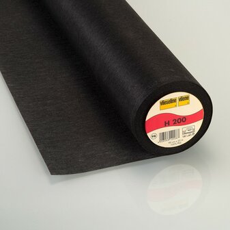 Freudenberg vlieseline H200 zwart 90 cm breed, strijkbaar