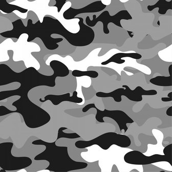 Kim: 100 % katoenen poplin camouflage grijstinten