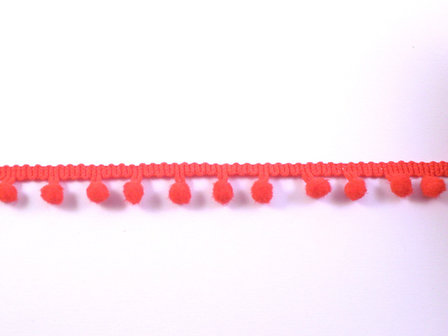 pomponband met kleine bolletjes, rood