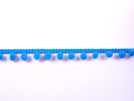 pomponband met kleine bolletjes, turquoise