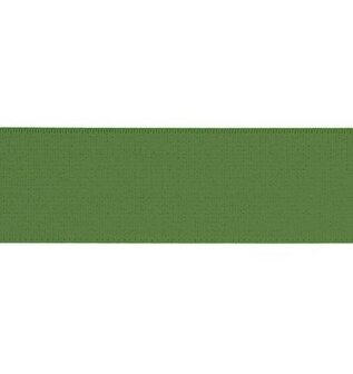 taille-elastiek 4 cm breed: effen legergroen /HALVE METER