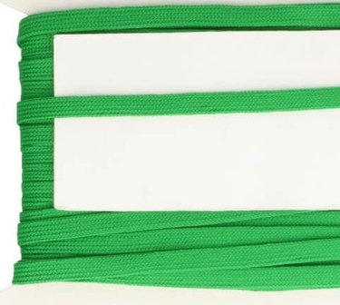 groen veterband oftewel plat koord 9 mm breed, dubbeldik 