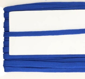 blauw veterband oftewel plat koord 9 mm breed, dubbeldik 