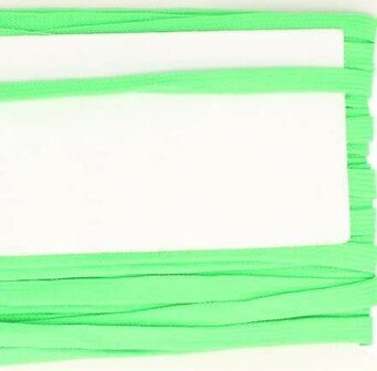 lichtgroen veterband oftewel plat koord 9 mm breed, dubbeldik 