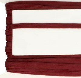 bordeaux rood veterband oftewel plat koord 9 mm breed, dubbeldik 