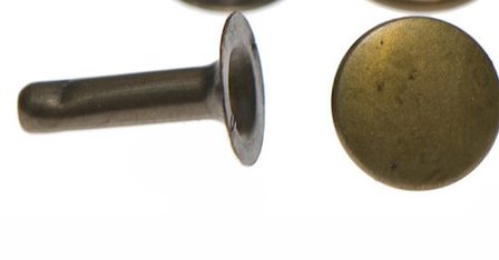 Holniet met dubbele kop en lange steel: 9 mm bronskleurig 10 stuks (er komt nog een betere foto)