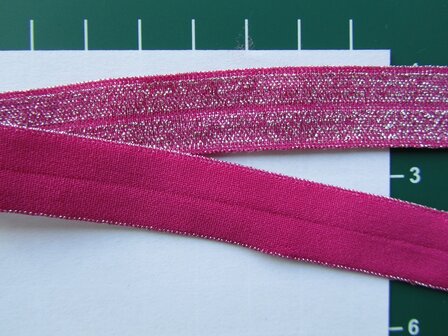 omvouwelastiek met ingeweven glitterdraad: fuchsia