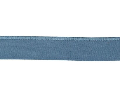 omvouwelastiek 2 cm breed met glimmende rand, jeansblauw