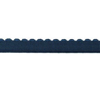 elastiek met schulprandje 12 mm breed, donkerblauw