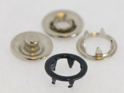 10 metalen open-ring-drukkers 9 mm donkerblauw