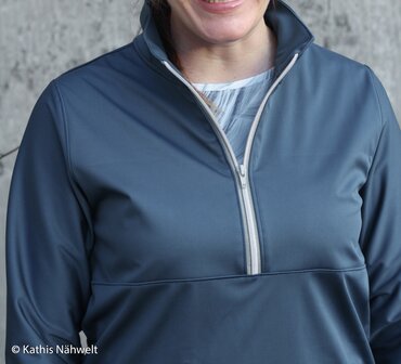 Kaspar, softshell-tricot jeansblauw