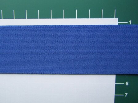 taille-elastiek 4 cm breed: effen blauw /HALVE METER