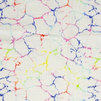 Thea: hydrofiel met abstracte tekening in regenboogkleuren