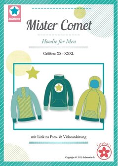 Mister COMET/ patroon van een hoody in de maten XS, S, M, L, XL, XXL, XXXL